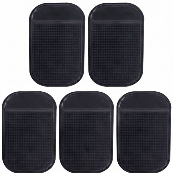 5-Pack Car Dashboard Non Slip Mat, Extra Thick Anti-Slide Sticky Dash Pad for Phone Keys Glass Metal Radar Detector
