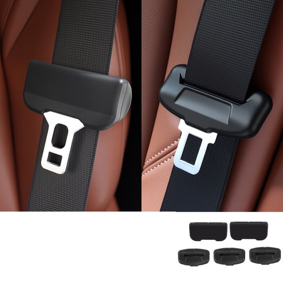 5 Pack Car Seat Belt Buckle Protective Covers - Silicone Anti - Collision Anti - Scratch Quiet Universal Fit, Black For Most Vehicles, Auto Interior Accessories, Seatbelt Buckle