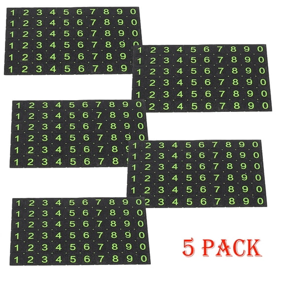 5 Pack Car Stickers Temporary Parking Number Plate Soft Gel Phone Display Auto Interior Accessories Digital Design, Home Number Stickers