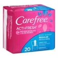 thumbnail image 1 of 5 Pack Carefree Acti-Fresh Body Shape Regular To-Go Unscented Panty Liners 20 Ea, 1 of 1