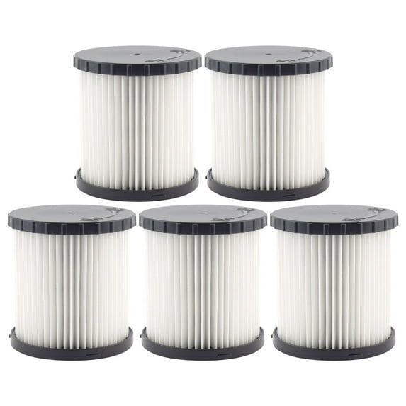5 Pack Cartridge HEPA Filters Replacement Part DCV5801H Compatible with DeWalt DCV580 & DCV581H Wet Dry Vacuums