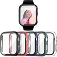5 Pack Case Compatible for Apple Watch 41mm Series 9 8 7 with Tempered
