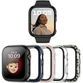 thumbnail image 1 of 5 Pack Case Compatible for Apple Watch Series 8 & Series 7 45mm with Tempered Glass Screen Protector, PC Hard Ultra-Thin Scratch Resistant Bumper Protective Cover for iWatch 45mm Accessories, 1 of 5