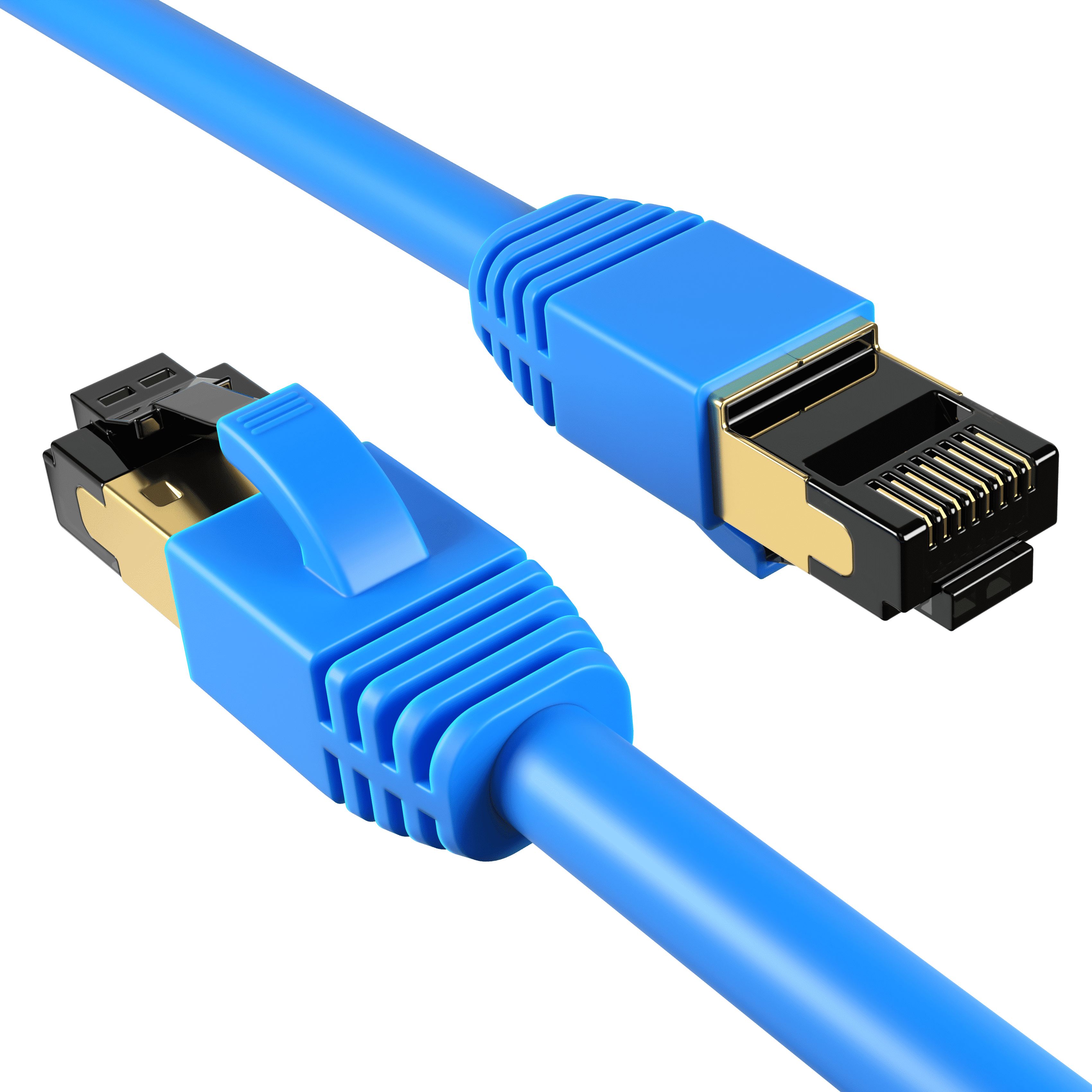 Cat8 5-Pack of 3FT Network Ethernet Patch Cable, 2000Mhz Internet Wire, For Router, Modem, PC, Laptop, TVs, Printer Cord, Consoles for Home and Office, Blue, Cables Direct Online