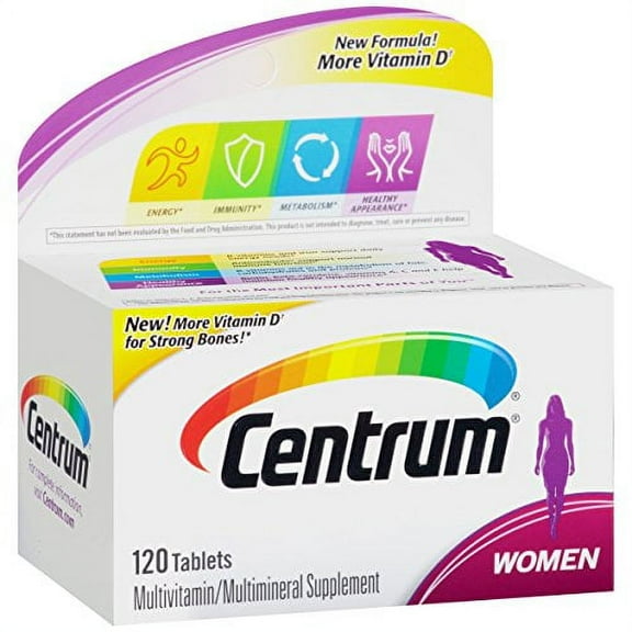 5 Pack Centrum Women's Multivitamin/Multimineral Supplement 120 Tablets Each
