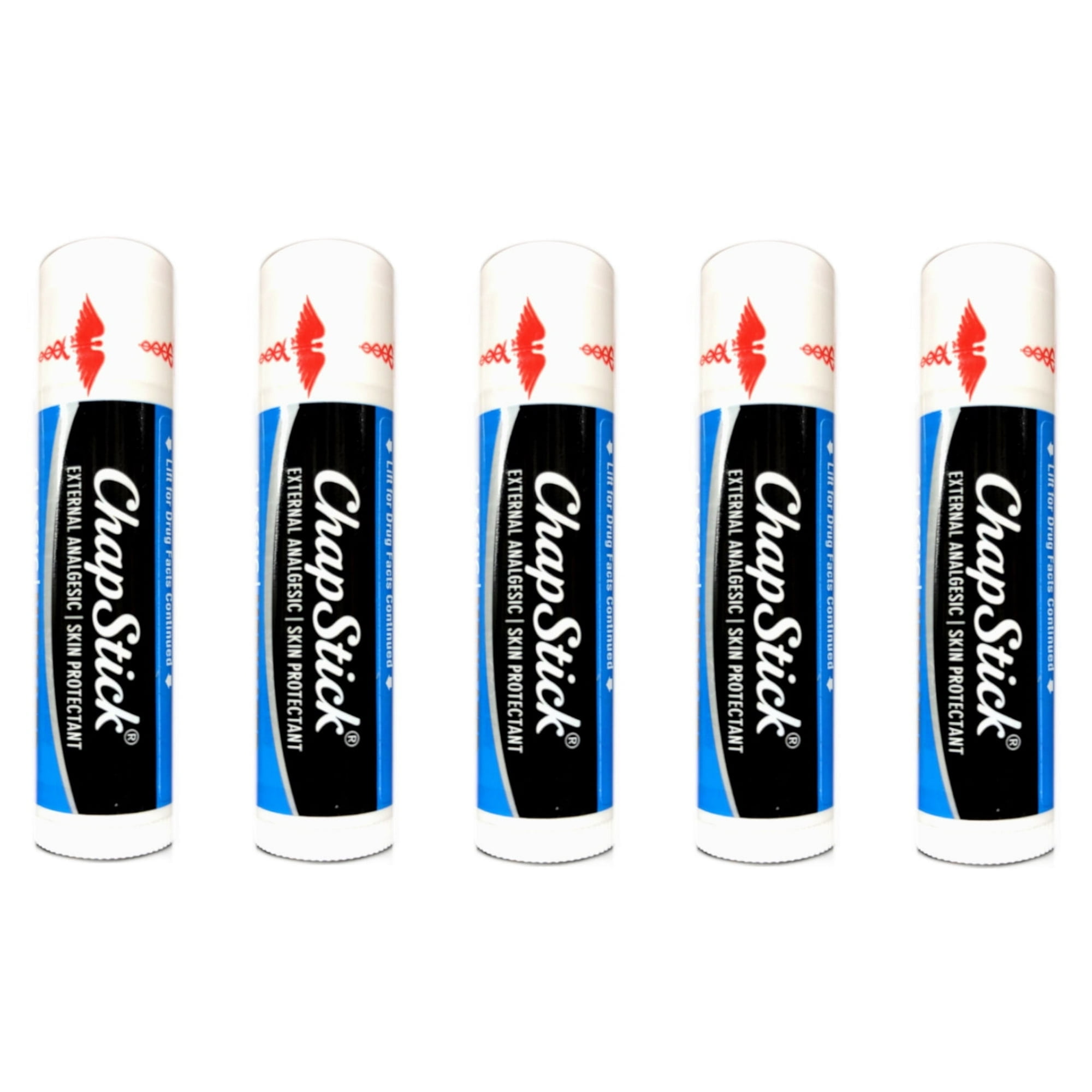 ChapStick 5 Pack - Classic Medicated Lip Balm 0.15oz Each