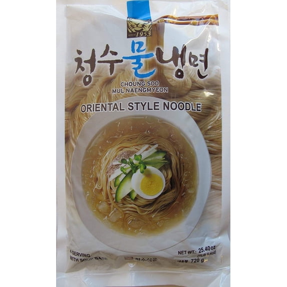 5 Pack Choung Soo Mul Naengmyeon, Korean Cold Noodle with Soup Base 720g