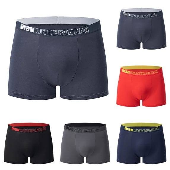 5-Pack Classic Men's Boxer Briefs, Comfort Fit Underwear with Contoured Pouch Blue 3XL