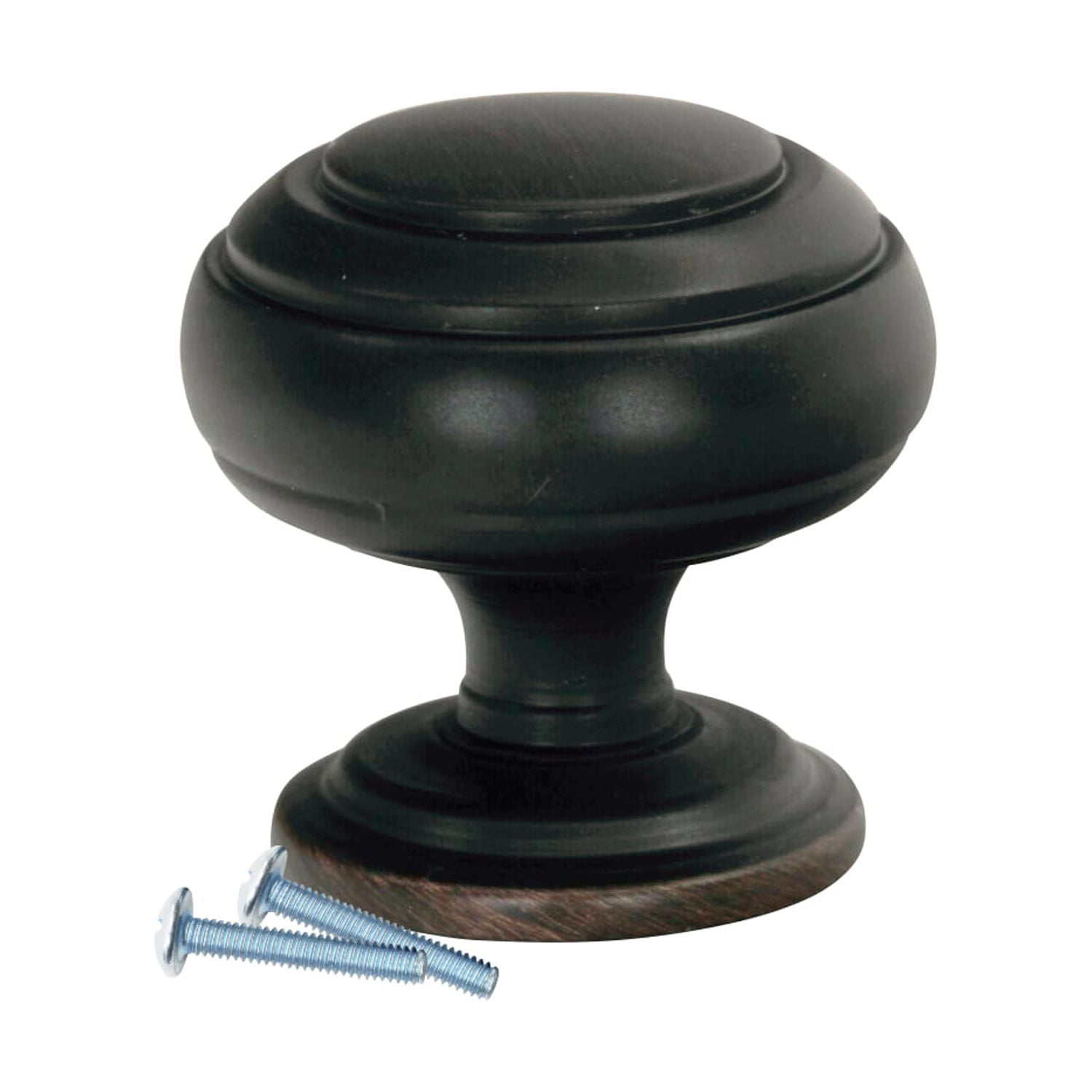 5 Pack Classic Round Ring Brushed Oil-Rubbed Bronze Cabinet Hardware Knob, 1-1/4 Inch Diameter