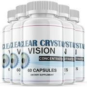 5 Pack Clear Crystal Vision - Revolutionary Advanced Vision Matrix Formula - Supports Healthy Vision - Dietary Supplement for Eyes Sight - 300 Capsules