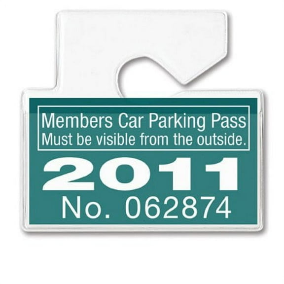5 Pack - Clear Horizontal Vehicle Parking Permit Pass Hanger Tag Holder - Hangs from Car Rear View Mirror - by Specialist ID