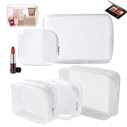5 Pack Clear Makeup Bags Plastic Cosmetic Bag TAS Toiletry Bag for Travel Bathroom Clear Pouch Organizer Bag