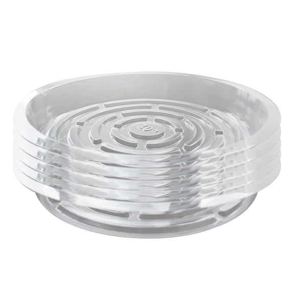 5 Pack Clear Plant Tray Saucer Drip Trays for Indoors Outdoors, 10 in Plastic Flower Plant Pot Saucer
