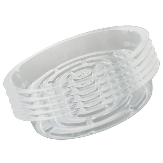 5 Pack Clear Plant Water Tray Saucer Drip Trays for Indoors Outdoors, 8 in Plastic Flower Plant Pot Saucer