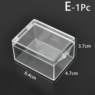 NUOLUX Box Storage Mini Plastic Boxes Containers Square Empty Jewelry Bead  Lidded Beads Hinged Clear Case Earplugs