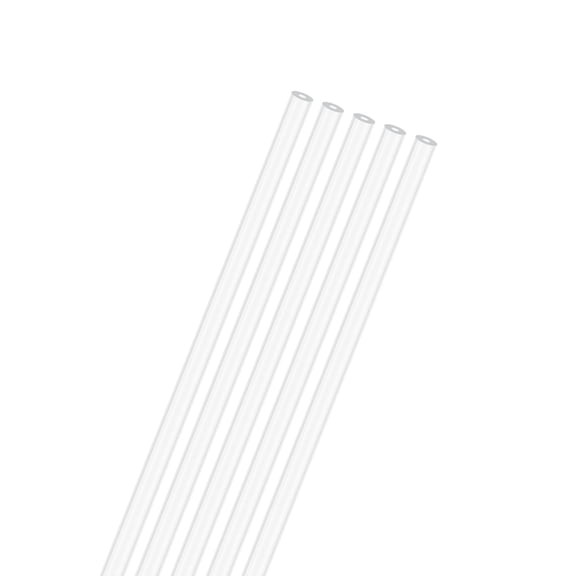 5-Pack Clear Plastic Tube, 1mm[0.04"] ID x 3mm[0.12"] OD High Impact Rigid Polycarbonate Round Pipes[500mm/19.7IN]