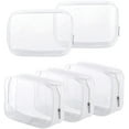thumbnail image 1 of 5 Pack Clear Plastic Zippered Toiletry Carry Pouch TSA Approved Toiletry Bag Portable Cosmetic Makeup Bag for Vacation, Bathroom and Organizing (White, Small), 1 of 11