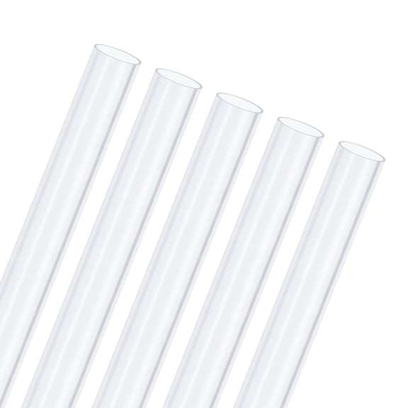 5-Pack Clear Rigid Pipe, 11mm(0.43") ID x 12mm(0.47") OD 1ft Round Plastic Tube for Water Pipe/Fish Tank/Wire Protection, High Hardness Tubing [305mm, Clear Blue]