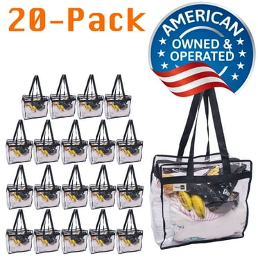 Large 12x12x6 inch PVC Tote Bag with Zipper and Handles, Transparent