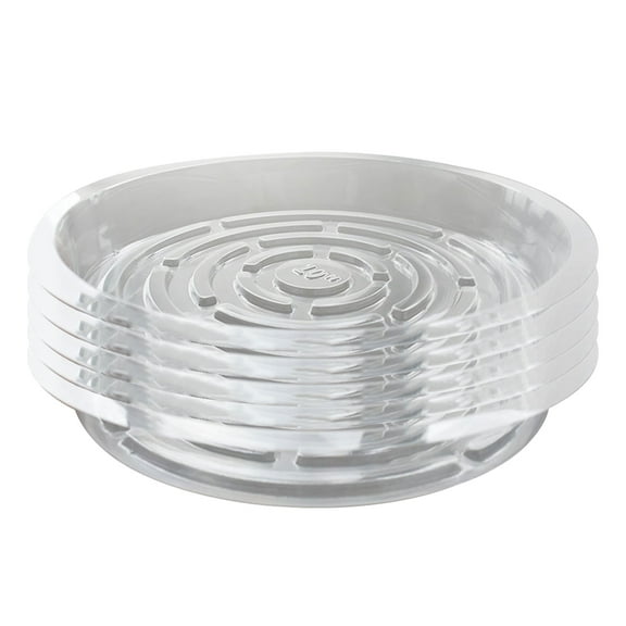 5 Pack Clear Thick Plastic Heavy Duty Sturdy Plant Saucer Drip Trays for Pot