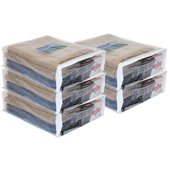 5-Pack Clear Vinyl Zippered Storage Bags 12 x 15 x 4 Inch