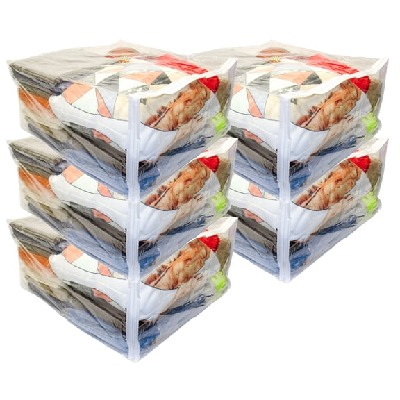 5-Pack Clear Vinyl Zippered Storage Bags 23 x 23 x 12 Inch