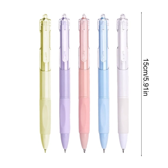 5 Pack Click Gel Pens, Medium Point (0.5mm), Black Large Capacity Quick Dry Gel Ink Pens for Home, Office, Journaling, Writing, Note-Taking, Teacher Supplies,B