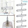 thumbnail image 1 of 5 Pack Closet Space Saving Hangers, Multi-Purpose Hangers Cascading Hanger Updated Hook Design Metal Wonder Hangers for Organizing Wardrobe Clothing Hanger- Gray, 1 of 8