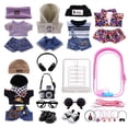 thumbnail image 1 of 5-Pack Clothes Set Designed for Labubu Clothes with Accessories Set, Includes 6 Mini Accessories, Display Bag, Clothes Rack, Headphones, Camera, Sunglasses, Shoes Accessories for Labubu - Style A, 1 of 7