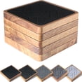 thumbnail image 1 of 5 Pack Coasters for Drinks Absorbent,  Square Wood Coasters with Felt Pads, Drink Coasters for Coffee Tabletop Protection, Non-Slip, Non-Stick, Suit for Kinds of Cups 4.1 inch Gray, 1 of 6