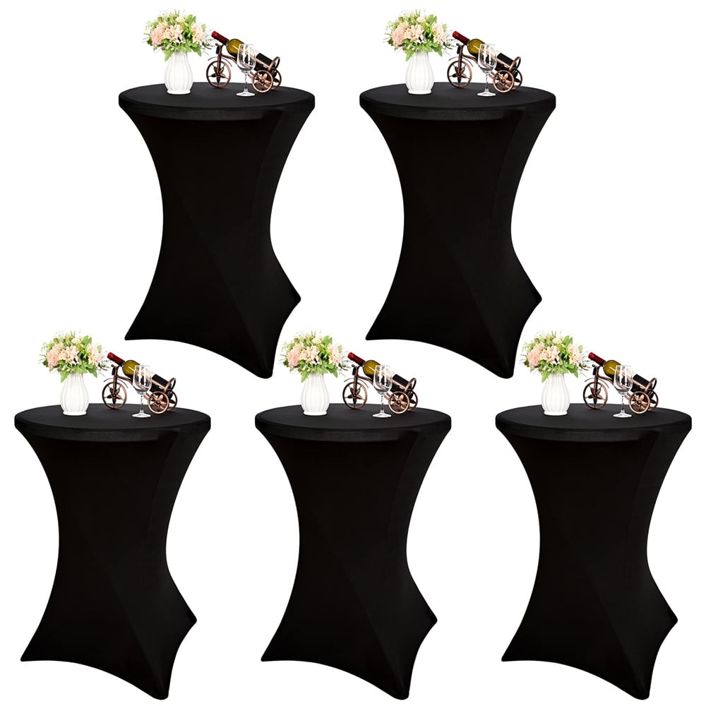 5 Pack Cocktail Spandex Stretch Square Corners Tablecloth 32 x 43 Inch