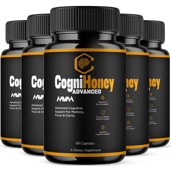 (5 Pack) CogniHoney Advanced, Cogni Honey Cognitive Support (300 Capsules)