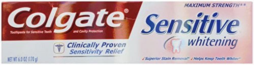5 Pack - Colgate Sensitive Maximum Strength Whitening Toothpaste 6oz Each