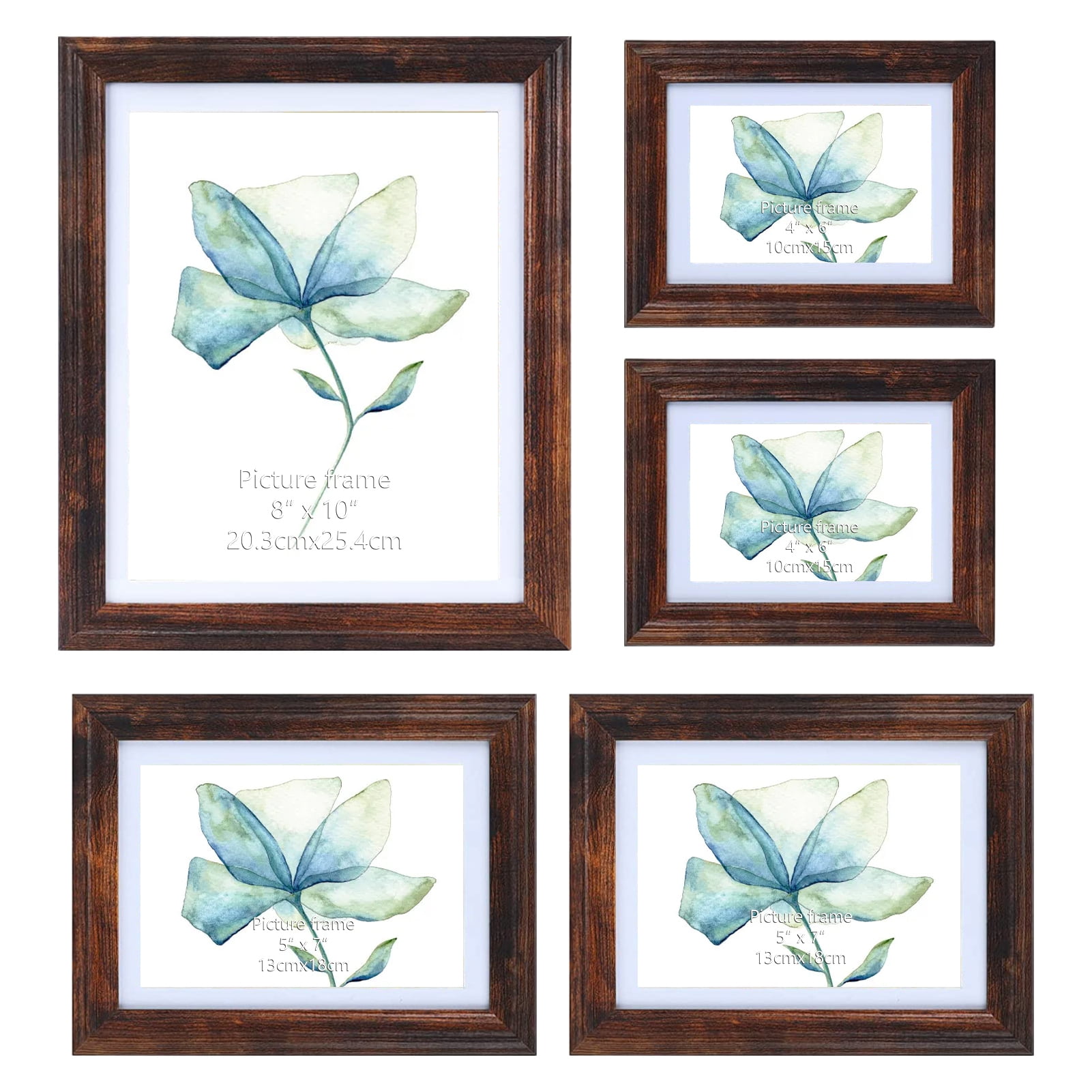 5 Pack Multiple Openings Collage Frames, Black Picture Frame set for