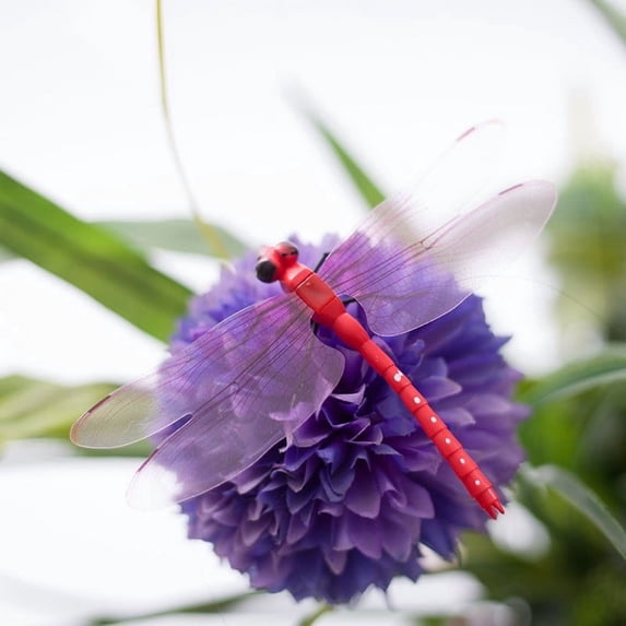 5-Pack Colorful Dragonfly Garden Stakes, 3D Simulation Insect Decor for Patio & Yard, Pest Repellent