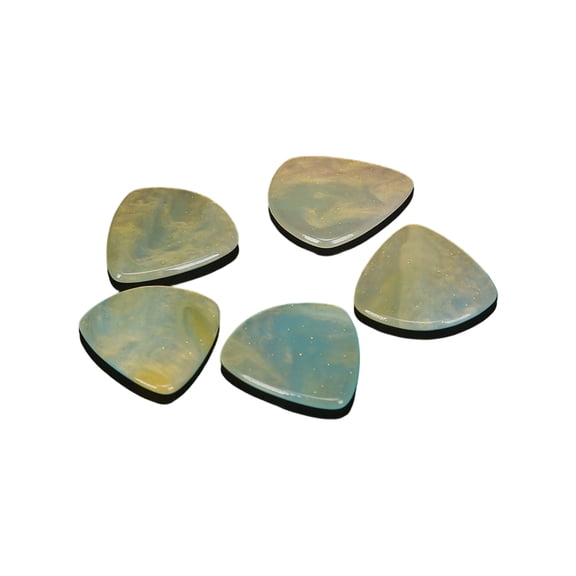 5 Pack Colorful Smooth Strumming Resin Guitar Picks Flexible Resin Texture Suitable for Speed Stability and Performances