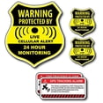 thumbnail image 1 of (5 Pack) Combination Pack of 24 Hour Monitoring - This Vehicle Protected by GPS Tracking Warning Signs - Decal Self Adhesive Sticker Vinyl Decal — UV Resistent, 1 of 3