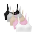 thumbnail image 1 of 5-Pack Comfortable Girls' Seamless Camisole Bras for Ages 10-17, All-Season Knit Fabric with 90% Polyamide & 10% Elastane, Medium Stretch, Solid Color, Off-the-Shoulder Style, 1 of 8