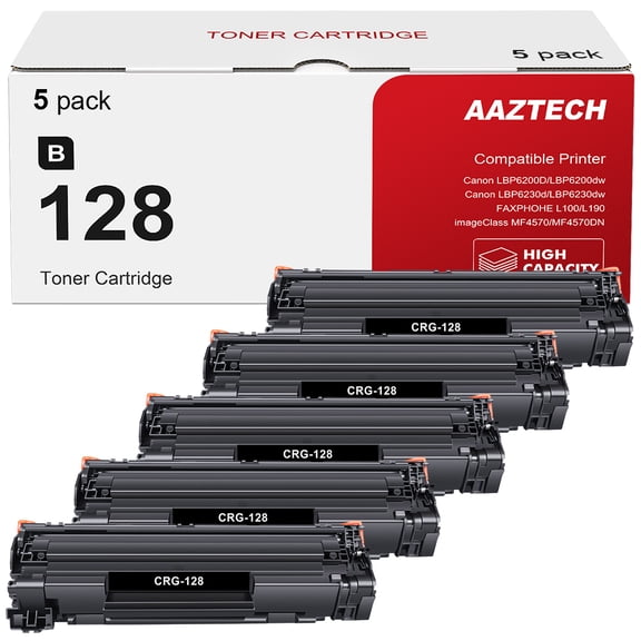 5 Pack Compatible for Canon 128 CRG128 C128 High Yield Black Laser Toner Cartridge Replacement CRG-128 with ImageClass D550 D530 MF4412 MF4580dn MF4400 MF4770n MF4870dn Printer