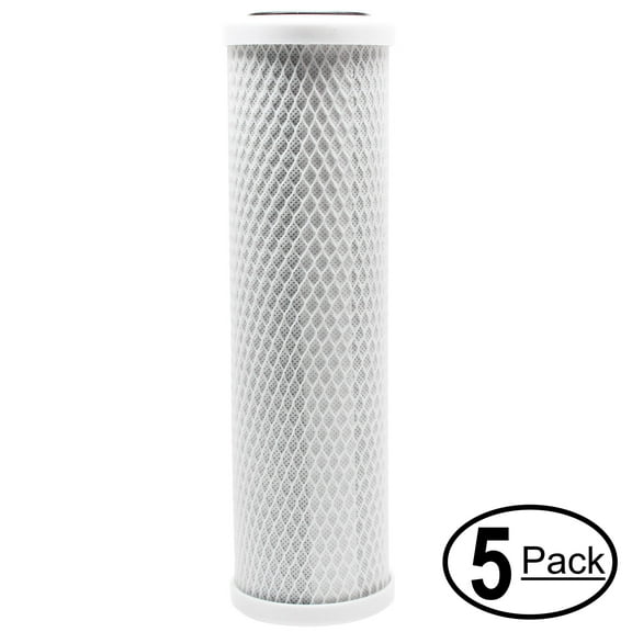 5-Pack Compatible with Rainsoft 9596 Activated Carbon Block Filter - Universal 10 inch Filter for Rainsoft 9596 Four Stage RO System - Denali Pure Brand