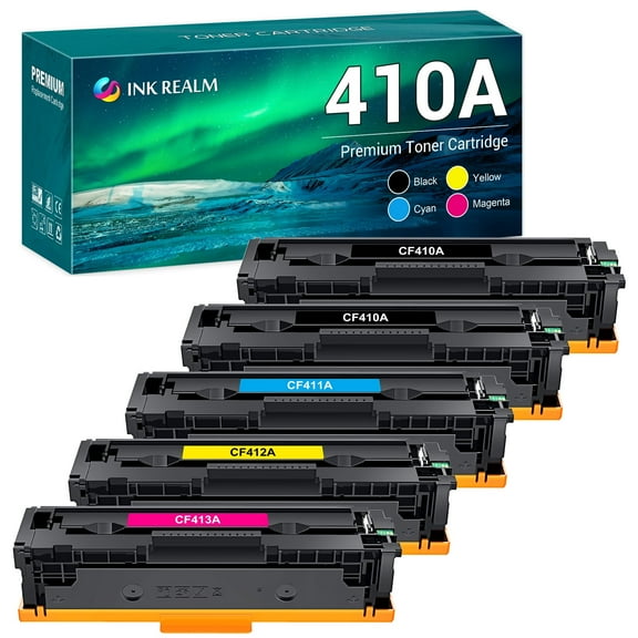 5-Pack Compatible Toner Replacement for HP CF411A CF412A CF413A Color LaserJet Pro MFP M477fnw M477fdn M477fdw M377dw, M452dw M452nw M452dn Printer 2x Black, Cyan, Magenta, Yellow