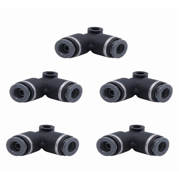 5 Pack Composite Material Push-Lock Air Brake Fitting Union 90 Elbow 3/8 Q5 for Truck Replaces 12-91066 016285 16285 177.11656 177.12C656 365PTC6 C1865-6 PHR1291066 QL1365-6