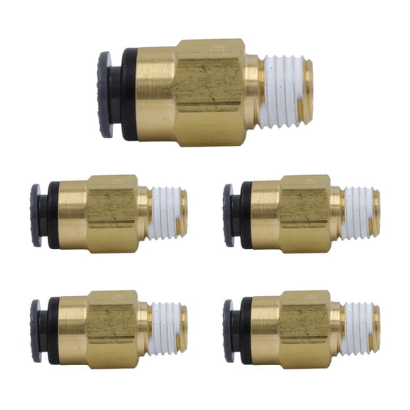 5 Pack Composite Material Push-Lock Straight Male Connector 1/2 X 1/2 for Truck Replaces 12-93088 016188 16188 177.11688D C1868-8-8 PHR1293088 QL1368-8D S768PMT-8-8