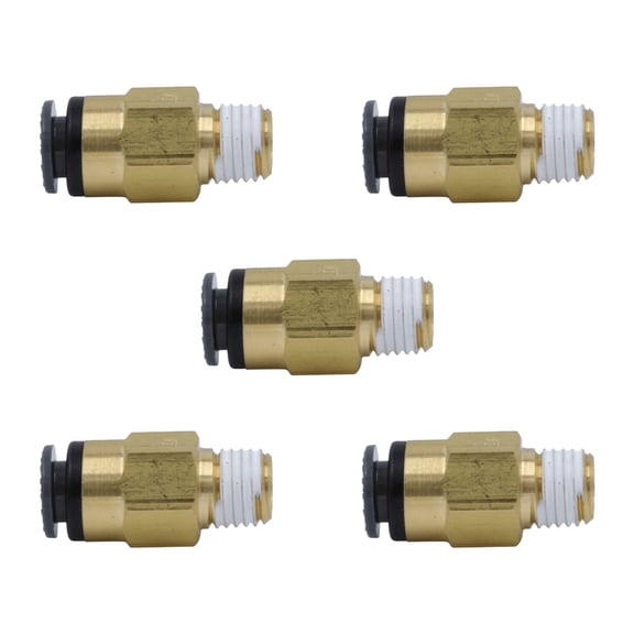5 Pack Composite Material Push-Lock Straight Male Connector 1/2 X 3/8 for Truck Replaces 12-93086 016186 16186 177.11688C AM17711688C C1868-8 C1868-8-6 PHR1293086 QL1368-8C S768PMT-8-6