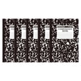 thumbnail image 1 of 5 Pack Composition Notebook,Wide Ruled Composition Book,Marble College Ruled Composition Notebooks,5.5"x8.2",Sewn Binding Journal,30 Sheets,Thick Lined Paper Notebook,Classroom Essentials(Black), 1 of 8
