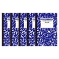 thumbnail image 1 of 5 Pack Composition Notebook,Wide Ruled Composition Book,Marble College Ruled Composition Notebooks,5.5"x8.2",Sewn Binding Journal,30 Sheets,Thick Lined Paper Notebook,Classroom Essentials(Dark Blue), 1 of 7