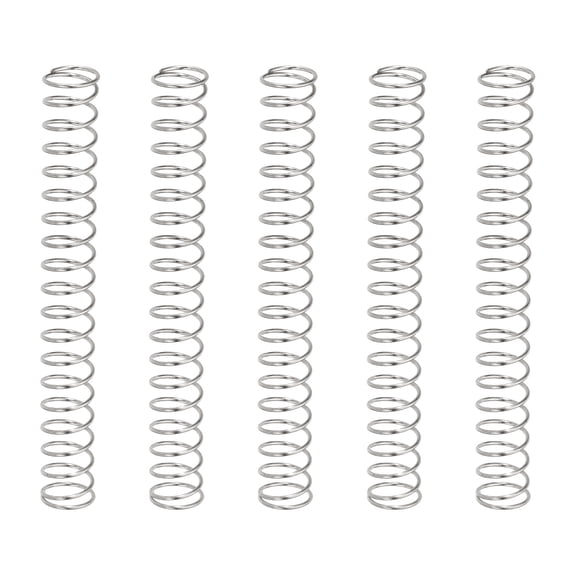 5 Pack Compression Springs, 0.4mm Wire Diameter x 5mm OD x 40mm Length 304 Stainless Steel Extension Spring Ballpoint Pen Pressure Springs for Shop Home Repairs, Silver