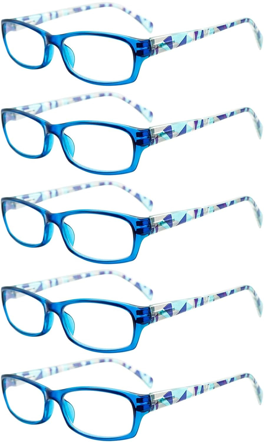 Computer Reading Please 5 Pack Computer Reading Glasses Men and Women Anti Eyestrain Blue Light ...