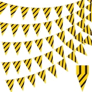 5 Pack Construction Pennant Banner Decorations - Dump Truck Theme Flag Banner for Boy, Under Construction Party Triangle Bunting Banner Decor