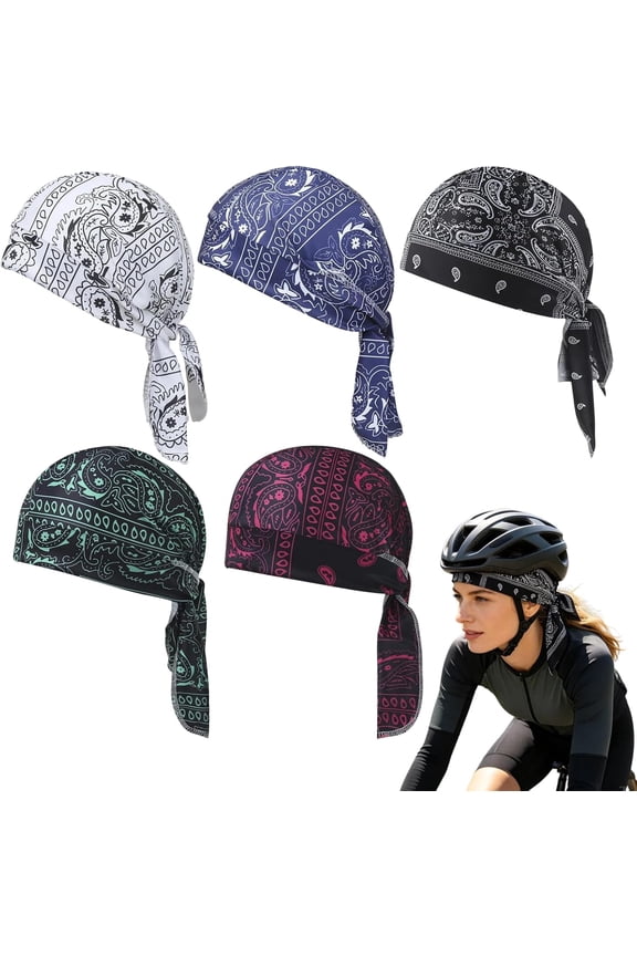 5 Pack Cooling Head Wrap Breathable Sweat Wicking for Cycling RunningMulticolore-a